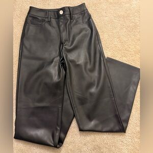 INC International Concepts Black Faux Leather Pants